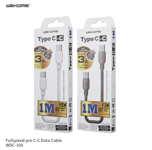 1e42a114680e2c6abbd11369e75268143e02b590.png WDC-106a Fast Charging Tpye-C to Tpye-C Data Cable