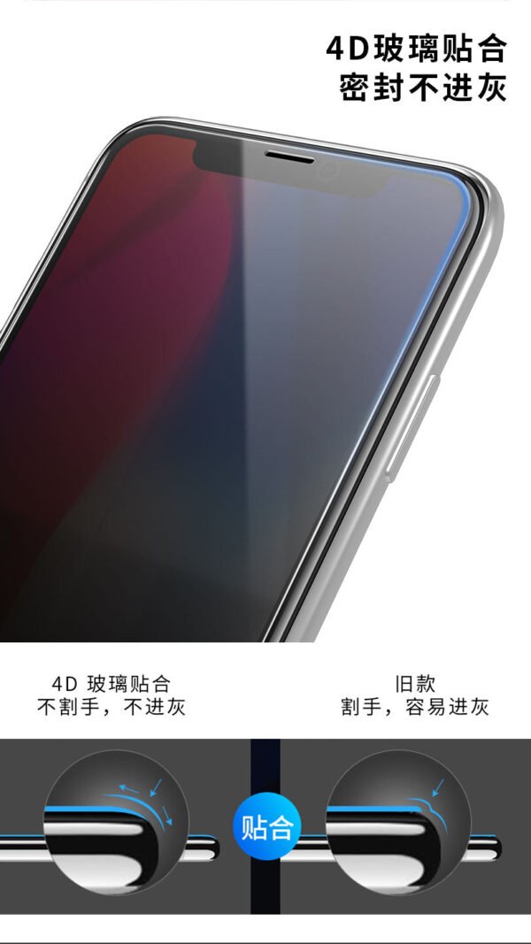WTP-012 Kingkong  4D tempered glass full Screen Protector For iPhone (Privacy)