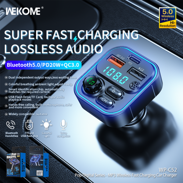 WP-C52 MP3 Wireless Car Charger