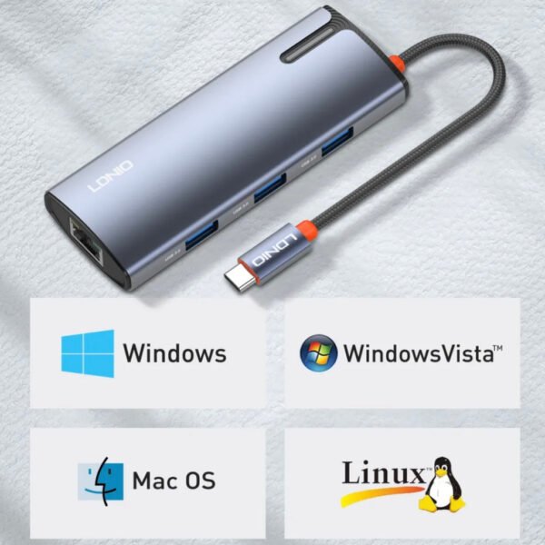 i1152 6in1 Type-C Hub Adapter 100max PD Fast Charging