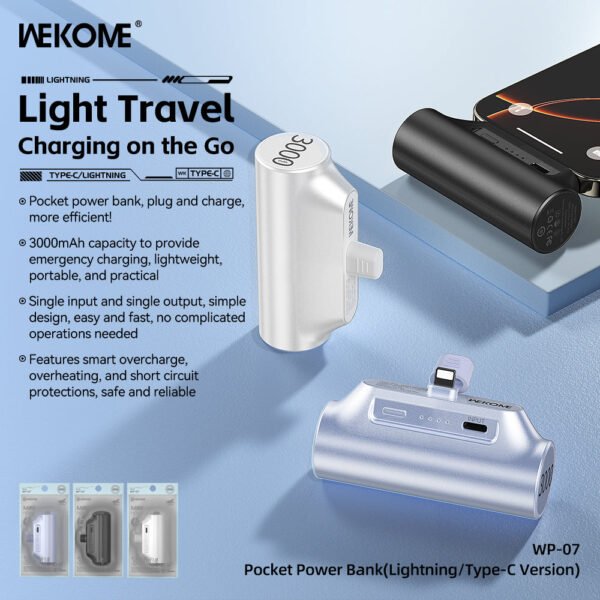 6493CCC9-9EA0-45E7-B1B7-5C9830427162.jpg WP-07 Pocket Power Bank Lightning/Type-C Version (3000mAh)