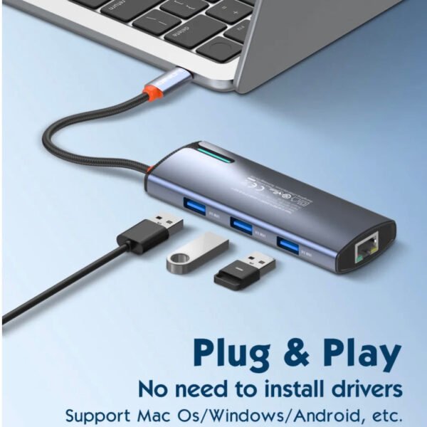 i1152 6in1 Type-C Hub Adapter 100max PD Fast Charging