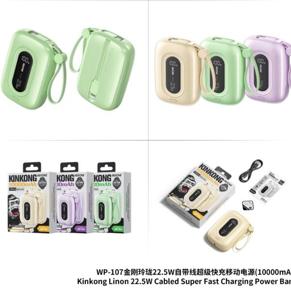 WP-107 Linon 22.5W Cabled Fast Charging Power Bank