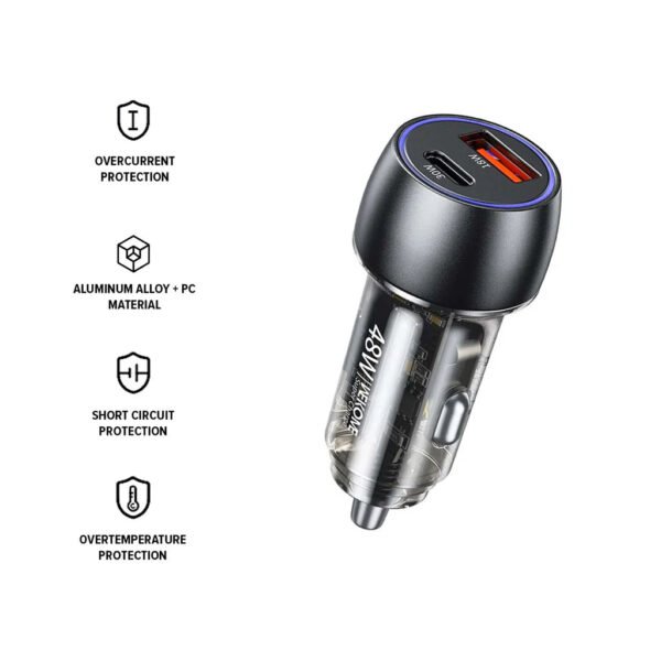 B07C0050-5A41-42B9-947A-41CCA4474584.jpg WP-C53 Kinkong Series Earl 48W Transparent A+C Car Charger