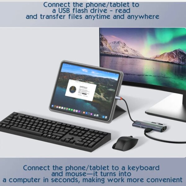 i1152 6in1 Type-C Hub Adapter 100max PD Fast Charging